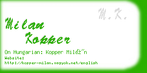 milan kopper business card